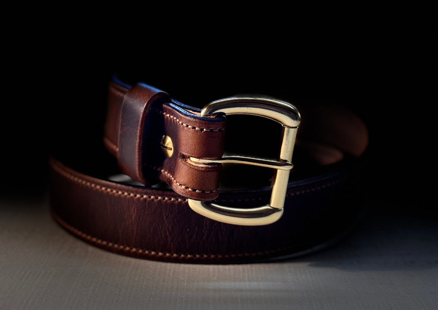 Bourbon Brown Leather Belt 