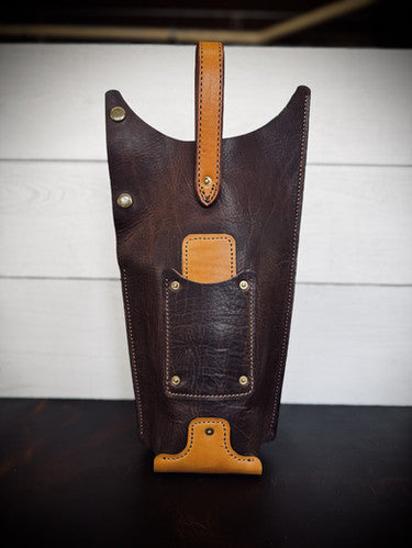 timeless leather wine tote