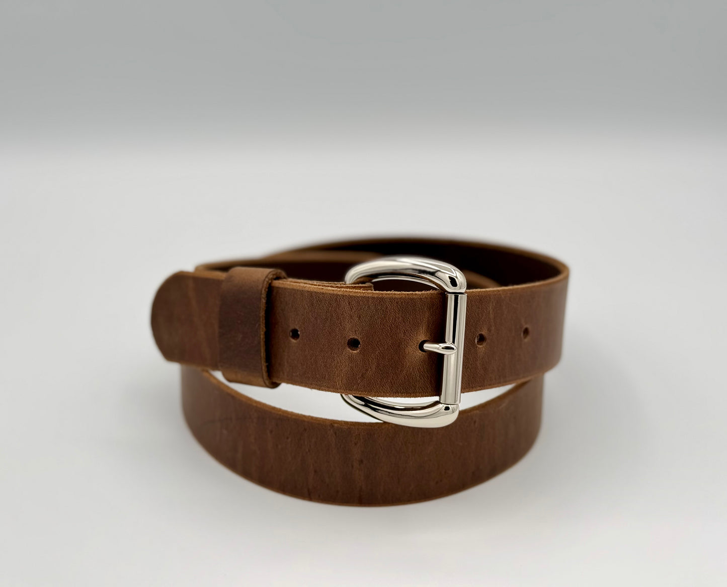 Handmade Full-Grain Casual Brown Leather Belt