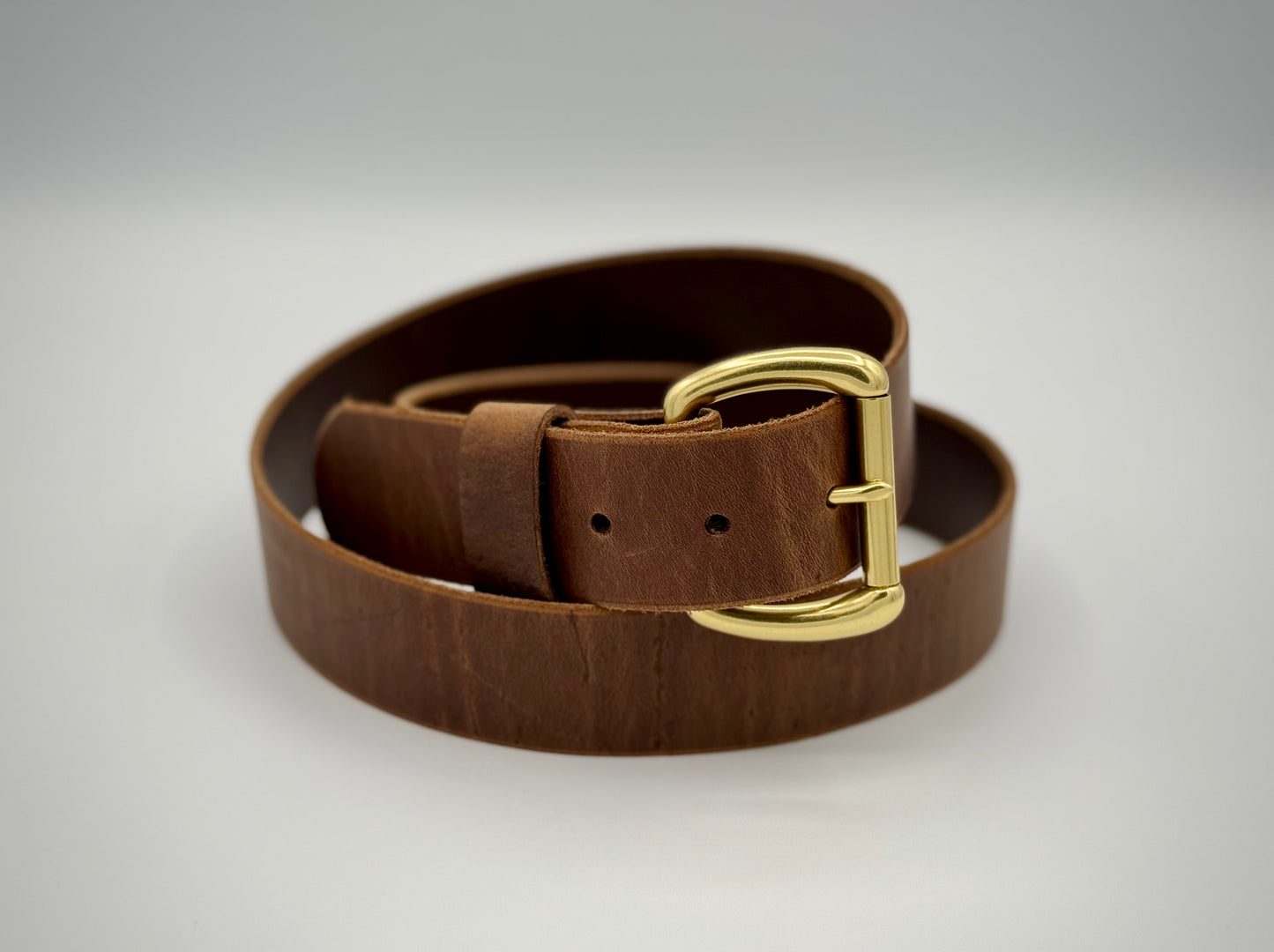 Handmade Full-Grain Casual Brown Leather Belt